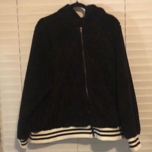 Faux Fur Hooded Bomber Jacket